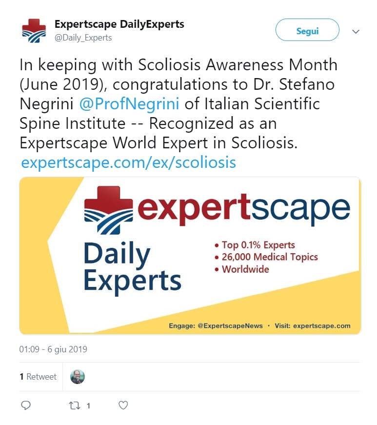 Stefano Negrini and Isico enter the Expertscape “hall of fame”